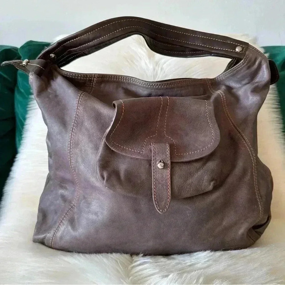 Sofia C Italy Leather Large Shoulder Bag - Picture 1 of 14